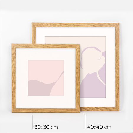 Brązowa ramka na zdjęcia HEN PASS 01 30x30 cm z passe partout (20x20)