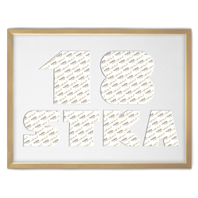 Ramka na 18-ste urodziny 30x40 cm w naturalnego drewna z białym passe partout