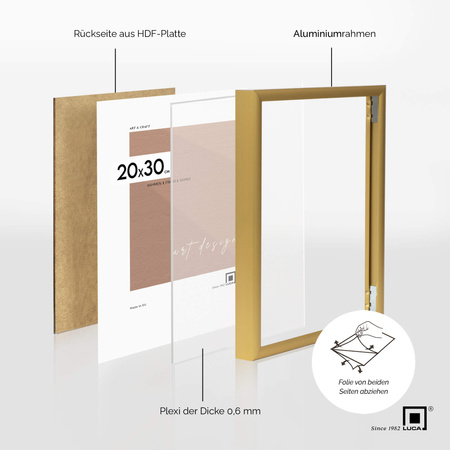 Pakiet 5 szt. złotych ramek aluminowych na zdjęcia ROYALL 21x30 cm