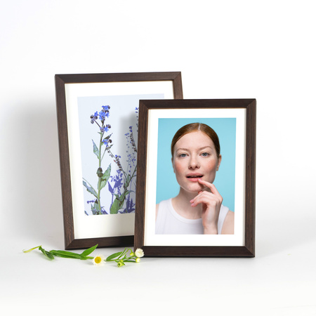 Pakiet 5 szt. ciemnobrązowych ramek drewnianych na zdjęcia PINIA 4 13x18 cm