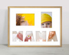Ramka MAMA 30x40 cm w kolorze jasnego drewna z białym passe partout