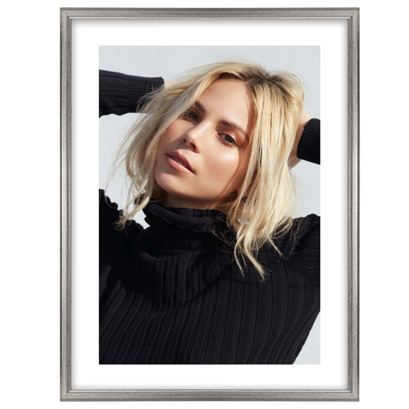 Srebrna ramka drewniana na zdjęcia DRWA FS 30x40 cm