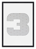 Ramka na zdjęcia CYFERKA "3" 21x30 cm czarna z białym passe partout