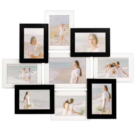 Multirama MULTI HEN 1-2 ramka na zdjęcia na 9 zdjęć - czarno-biała