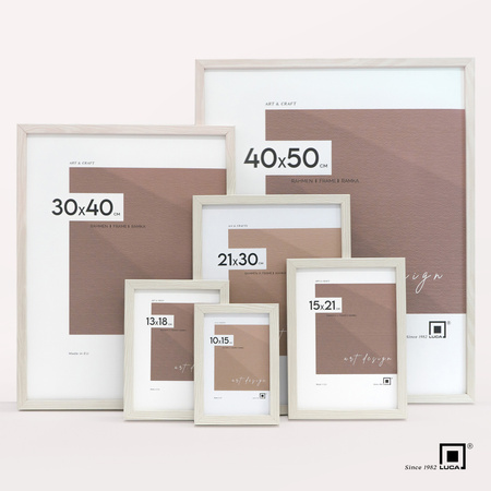 Pakiet 3 szt. beżowo-białych ramek na zdjęcia FDM M5 40x50 cm