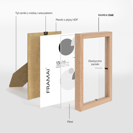 Ramka dębowa na zdjęcia OAK 13x18 cm