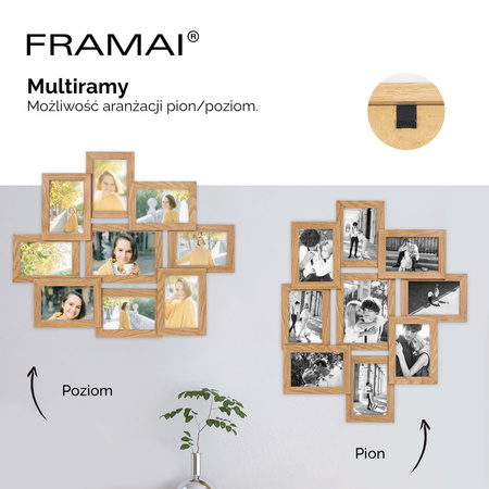 Multirama MULTI HEN 01 ramka na zdjęcia na 9 zdjęć - kolor dębowy