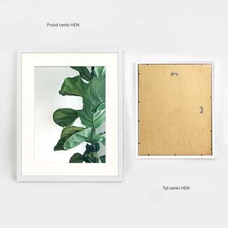 Biała ramka na zdjęcia HEN PASS 1 40x50 cm z passe partout (30x40)