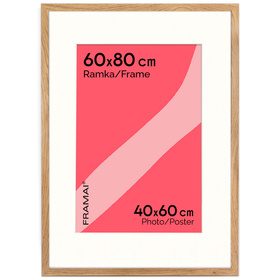 Brązowa ramka na zdjęcia HEN PASS 01 60x80 cm z passe partout 40x60