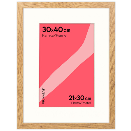 Brązowa ramka na zdjęcia HEN PASS 01 30x40 cm z passe partout (21x30)