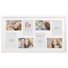 Duża ramka na wiele zdjęć biała 33x60 cm - 8 zdjęć