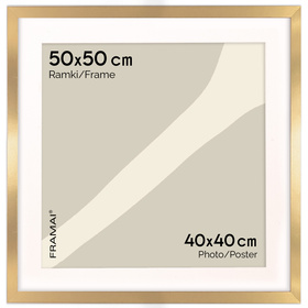 Złota ramka na zdjęcia HEN PASS Z 50x50 cm z passe partout (40x40 cm)