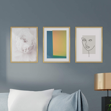 Złota ramka drewniana na zdjęcia PINIA Z 30x40 cm