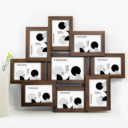 Multirama MULTI HEN 4 ramka na zdjęcia na 9 zdjęć - brązowa