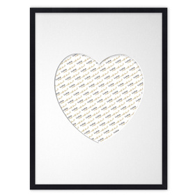 Ramka SERCE 30x40 cm w kolorze czarnym z białym passe partout