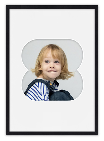 Ramka na zdjęcia CYFERKA "8" 21x30 cm czarna z białym passe partout