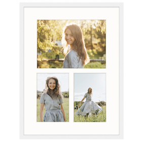 Foto Galeria 30x40 cm kolor biały Ramka na 3 zdjęcia 10x15 cm 15x21 cm z Passe Partout
