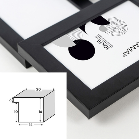 Multirama MULTI HEN 2 ramka na zdjęcia. Czarna multirama na cztery zdjęcia