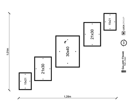 Zestaw ramek PINIA 1 GF0031 R- galeria ramek na 5 zdjęć