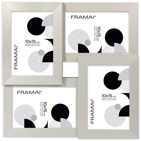 Multirama MULTI HEN  ramka na zdjęcia. Srebrna multirama na cztery zdjęcia