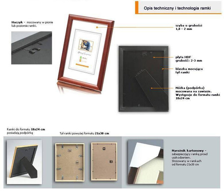 Ramka drewniana na zdjęcia EKO 5N 21x30 cm