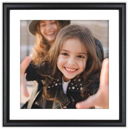 Czarna ramka drewniana DRWA 2 10x10 cm