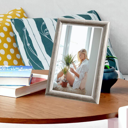 Srebrna ramka drewniana na zdjęcia EKO S2 24x30 cm