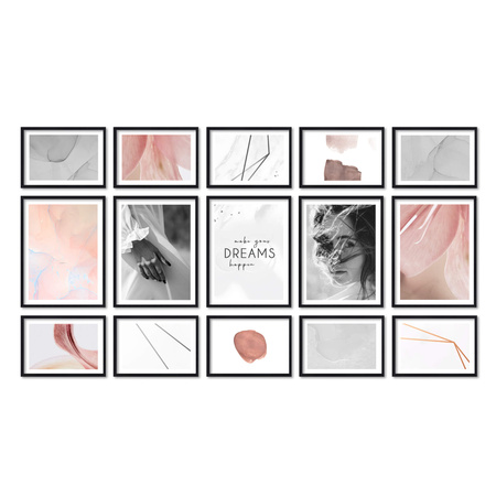 Zestaw czarnych ramek PINIA 2 GF0029 - galeria na 15 zdjęć