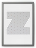 Ramka na zdjęcia LITERKA "Z" 21x30 cm szara z białym z passe partout