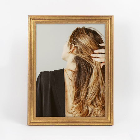 Ramka drewniana złota na zdjęcia DRZG M Z 30x40 cm