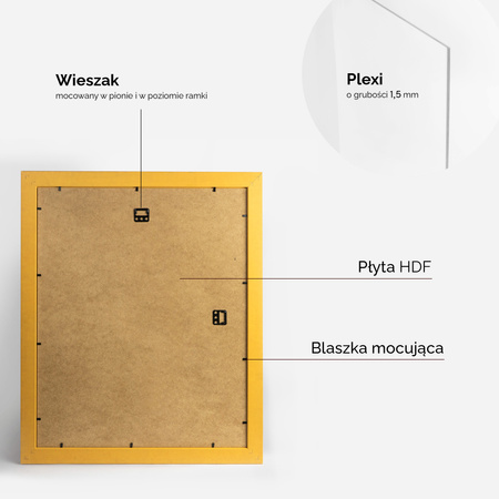 Ramka drewniana złota na zdjęcia DRZG M Z 40x50 cm