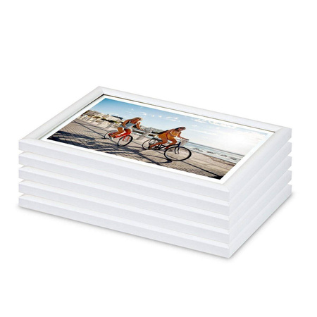 Pakiet 5 szt. białych ramek drewnianych na zdjęcia HIT 01 15x21 cm