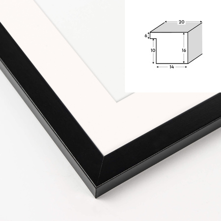 Czarna ramka na zdjęcia HEN PASS 2 40x60 cm z passe partout 40x60 (30x40)