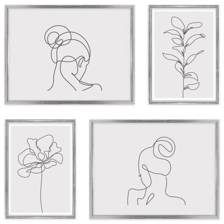 Zestaw srebrnych ramek galeria HIT 1 S GF0003