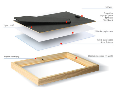 Ramka drewniana na zdjęcia DRL E 15 15x21 cm