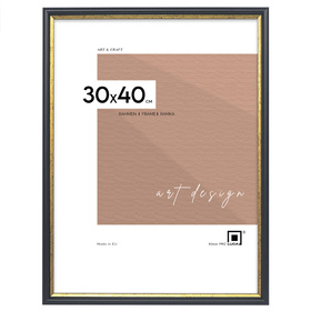 Czarna ramka drewniana ze złotym paskiem DRI CL 2 30x40 cm