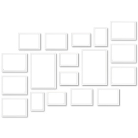 Nowoczesna Biała Galeria Ścienna na 18 Ramki z Plexi - MDF