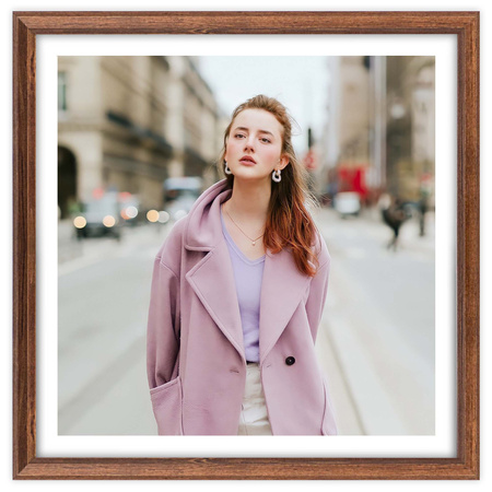 Brązowa ramka drewniana DRWA 4 20x20 cm