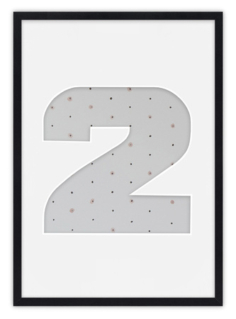 Ramka na zdjęcia CYFERKA "2" 21x30 cm czarna z białym passe partout