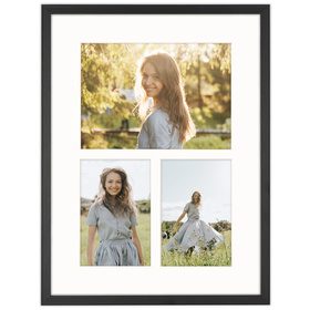 Foto Galeria 30x40 cm kolor czarny Ramka na 3 zdjęcia 10x15 cm 15x21 cm z Passe Partout