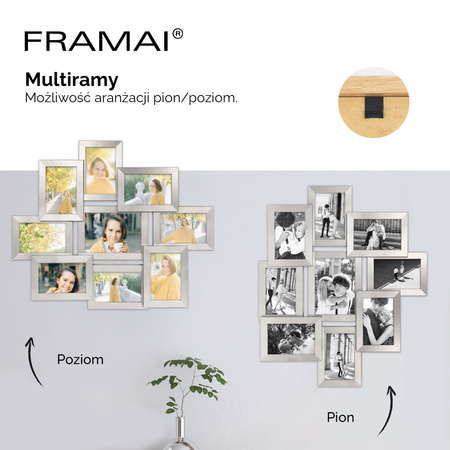 Multirama MULTI HEN S ramka na zdjęcia na 9 zdjęć - srebrna