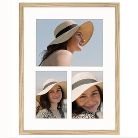 Foto Galeria 30x40 cm kolor dębowy Ramka na 3 zdjęcia 10x15 cm 15x21 cm z Passe Partout