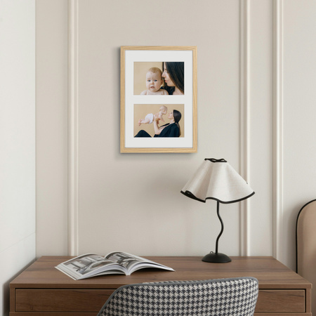 Foto Galeria 21x30 cm w kolorze dębowym Ramka na 2 zdjęcia 10x15 cm z Passe Partou