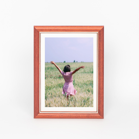 Ramka drewniana z srebrnym paskiem DRW B F 5- 13x18 cm