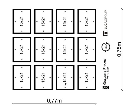 Zestaw ramek PINIA 3 GF0019 - galeria ramek na 12 zdjęć