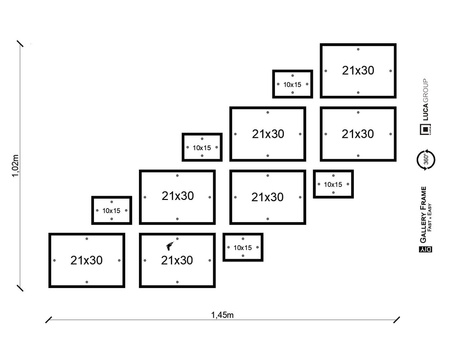 Zestaw ramek PINIA 3 GF0032 R - galeria ramek na 12 zdjęć