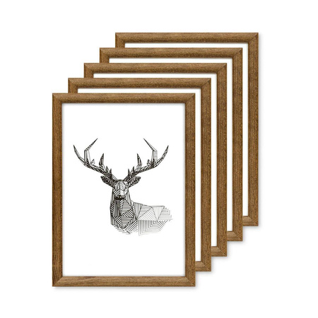 Pakiet 5 szt. ramek na zdjęcia kolor dąb HIT 3 15x21 cm