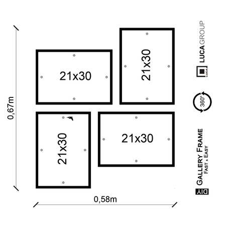 Zestaw ramek PINIA 2 GF0044 - galeria ramek na 4 zdjęcia