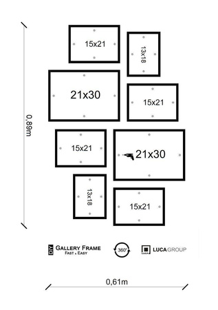 Zestaw białych ramek galeria PINIA 1 GF0007