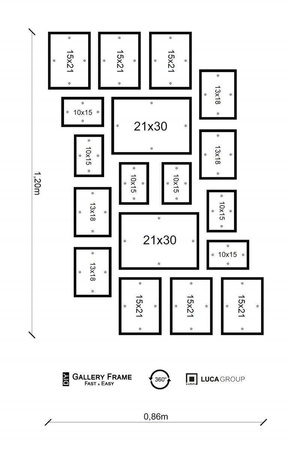 Zestaw złotych ramek galeria Z GF0006